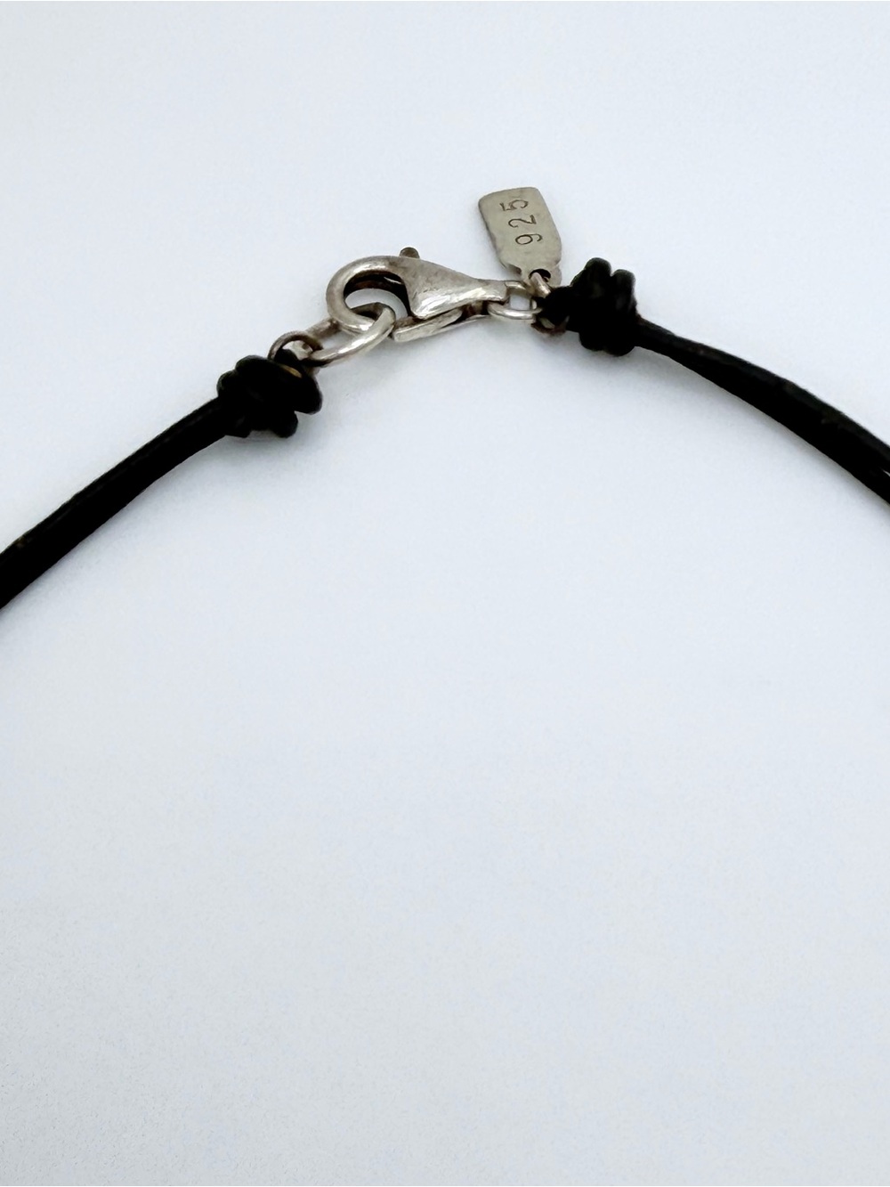Vintage Peyote Bird Sterling 3-Strand Leather Multi-Stone Blown Glass Necklace - Picture 10 of 16